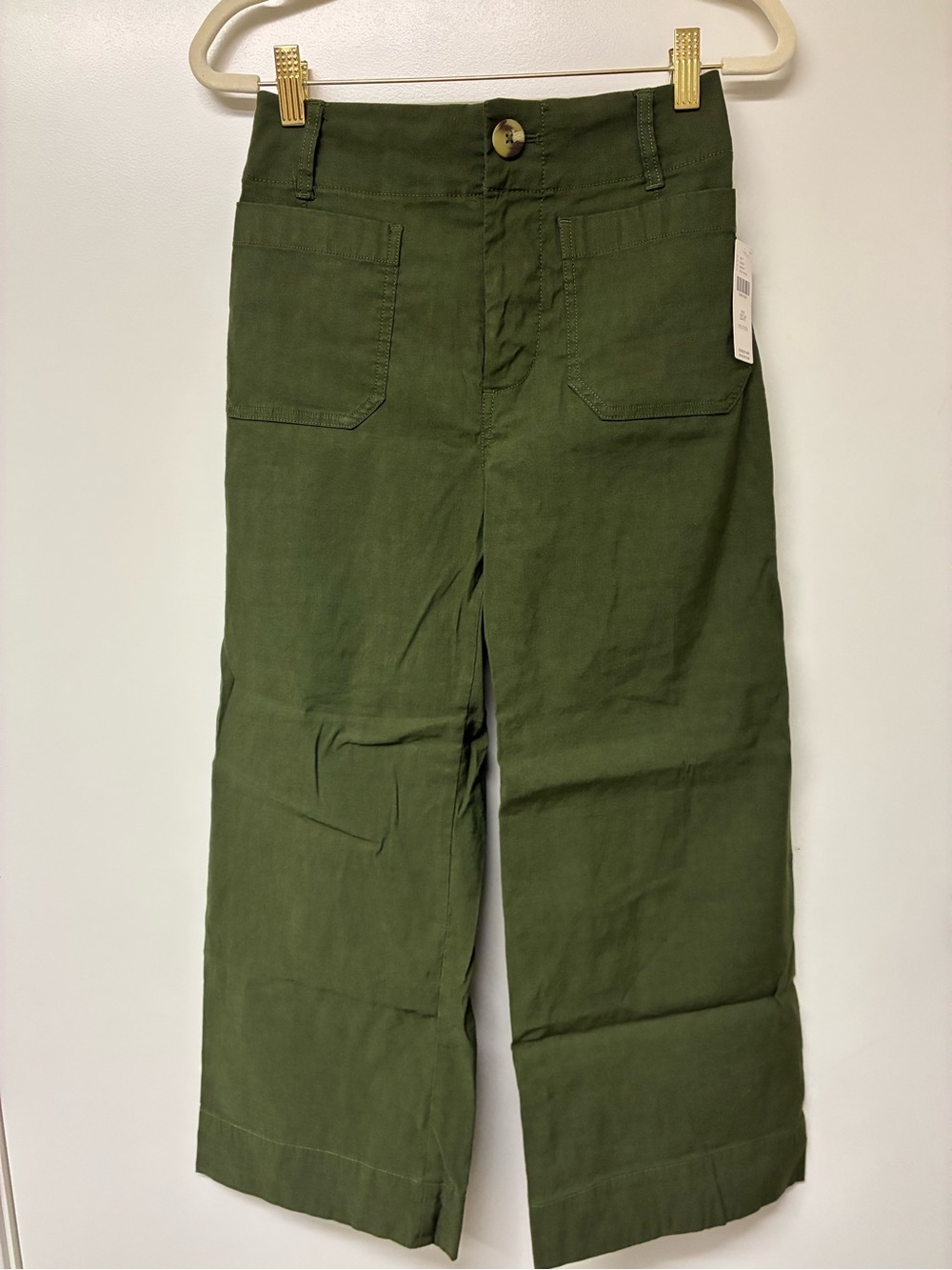 Anthropologie Maeve Olive Holly Green Wide-Leg Pants 25P